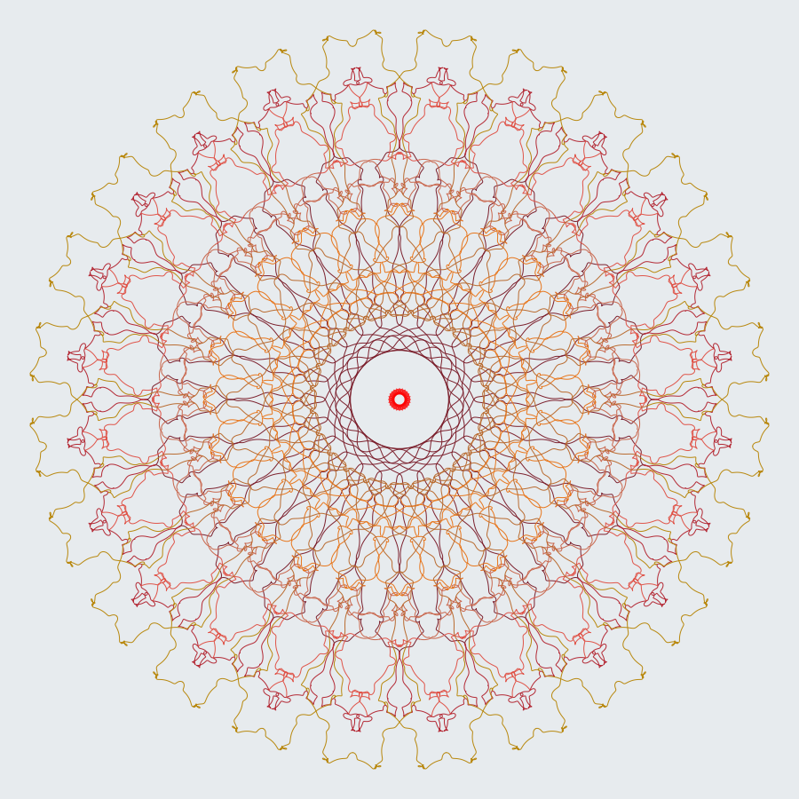 Mandala matemática construída por simetrias e reflexões